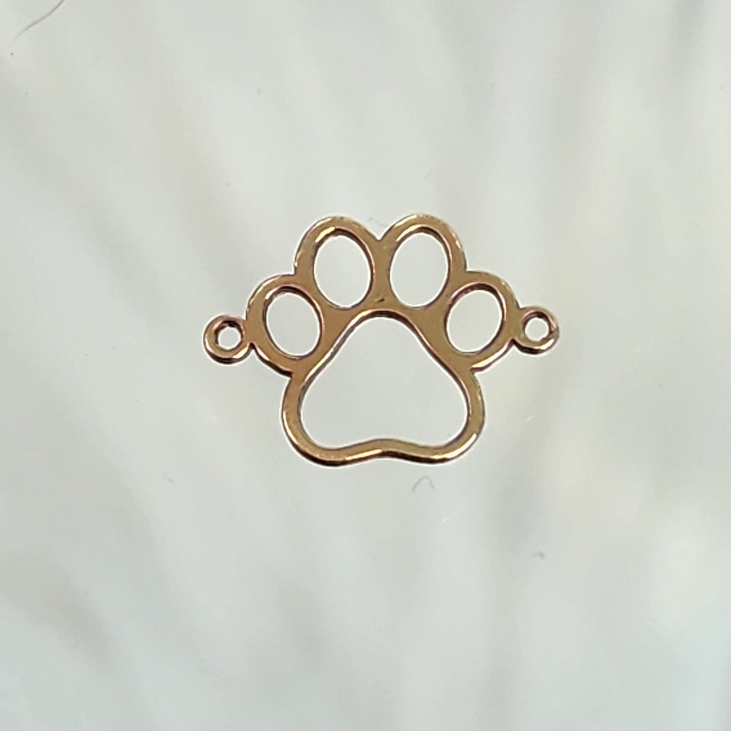 Gold Filled Pawprint Connector - Sterling Silver or 14k Gold Supplies for Permanent Jewelry Word Charm