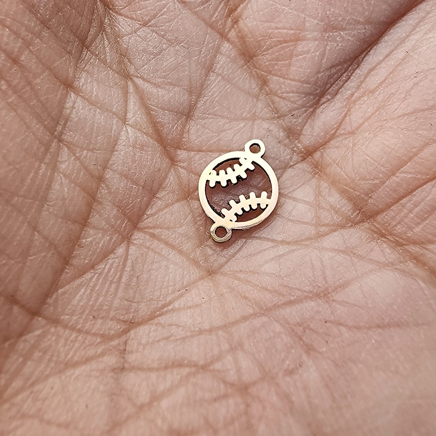 Mini Baseball Connector - Sterling Silver or 14k Gold Supplies for Permanent Jewelry