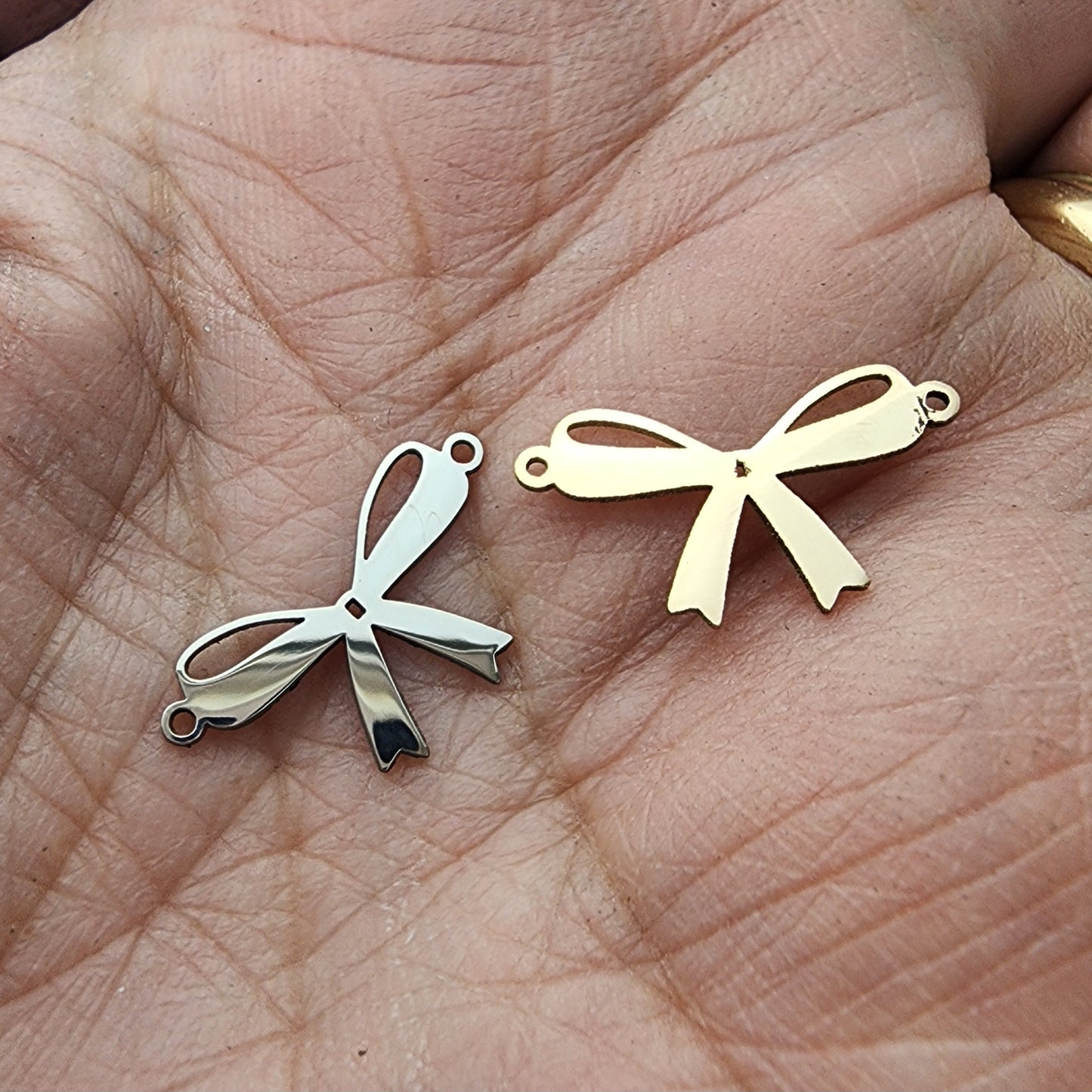 Gold Filled Bow Connector - Sterling Silver or 14k Gold Supplies for Permanent Jewelry Word Charm