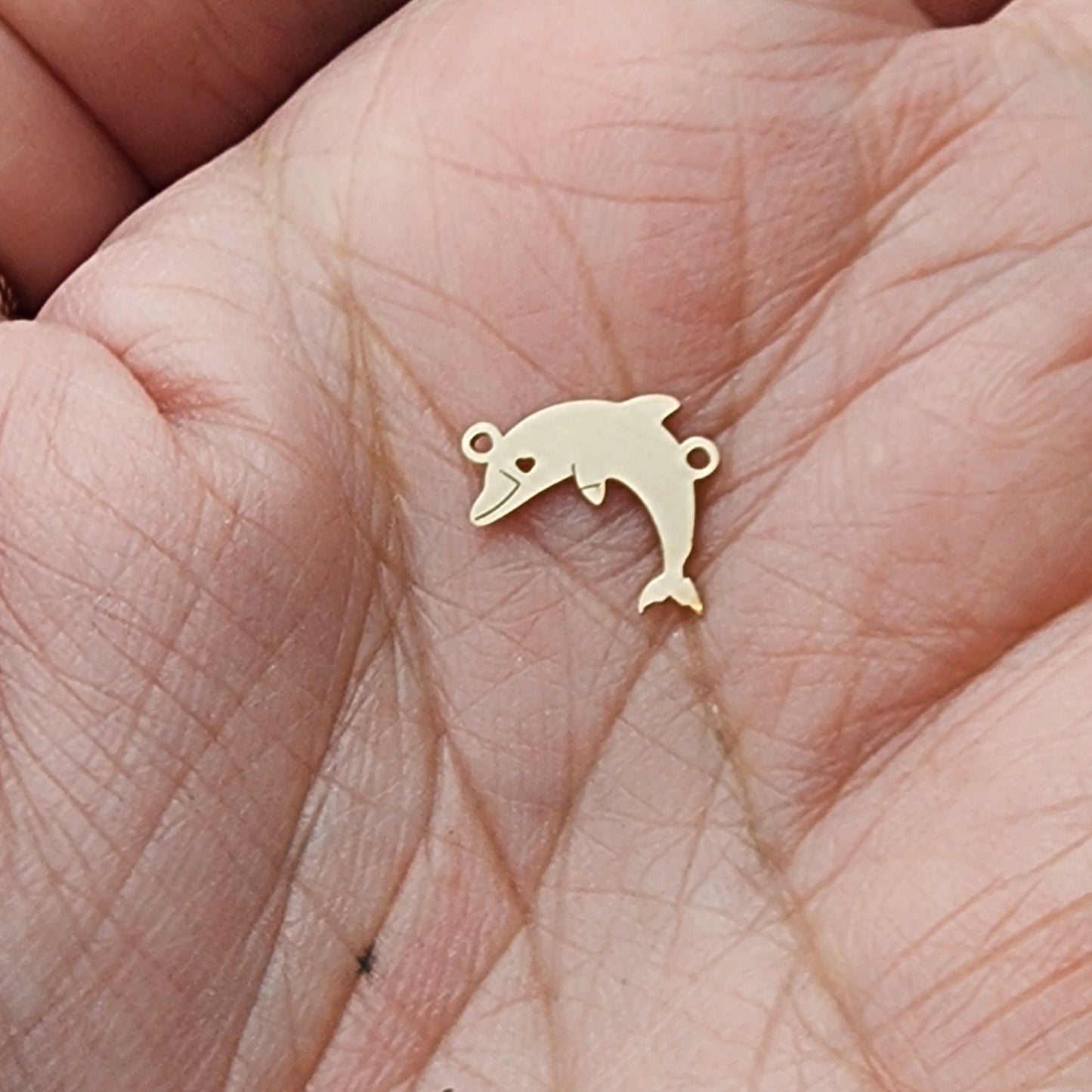 Gold Filled Dolphin Connector - Sterling Silver or 14k Gold Supplies for Permanent Jewelry Charm