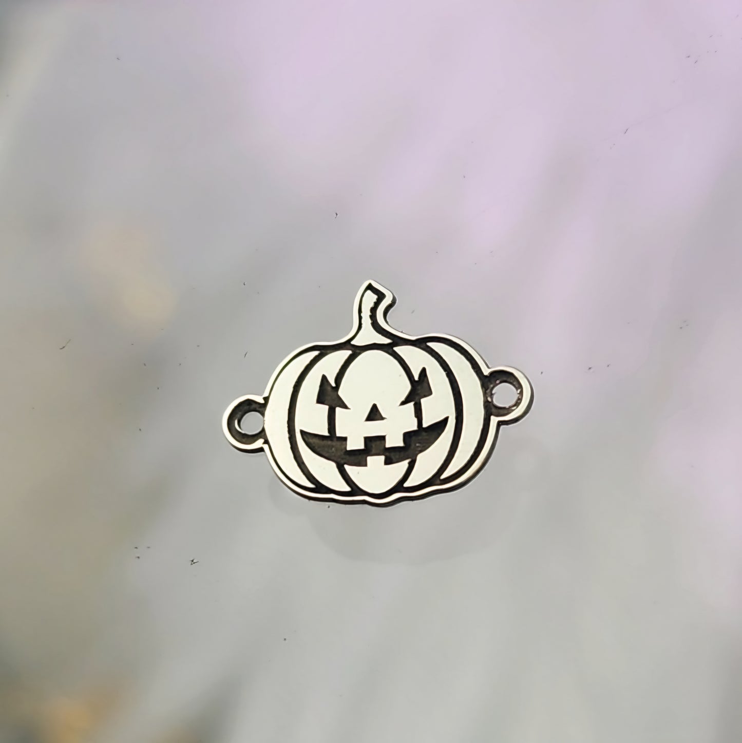 Jack o' lantern pumpkin halloween Connector, Gold Filled Permanent Jewelry Connector Connector - Sterling Silver, Gold Filled or 14k Gold