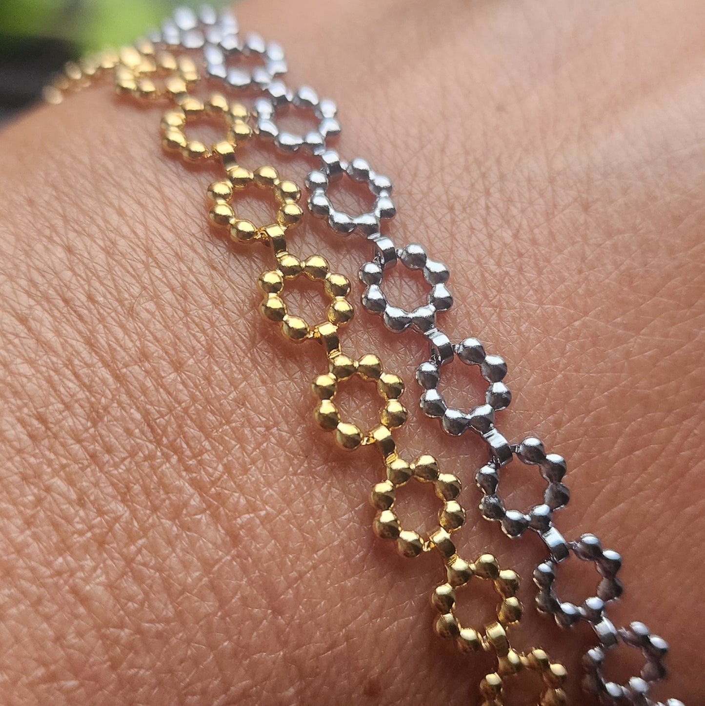 Beaded Flowers Chain by the foot