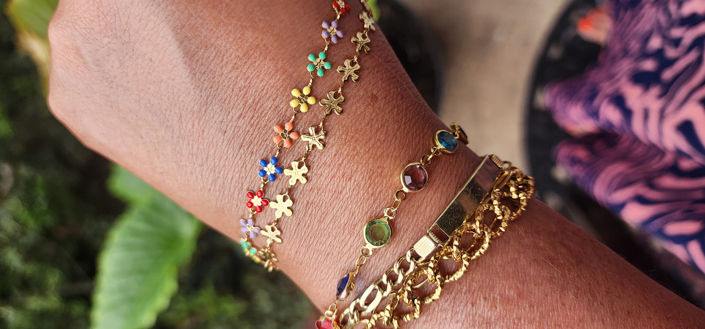 PREORDER: Floral Enamel Chain by the foot