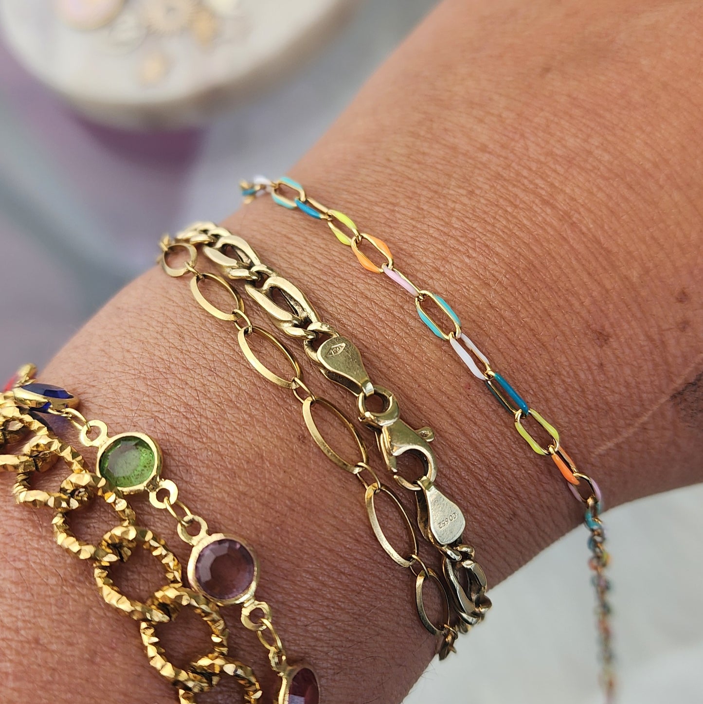Pastel Rainbow Paperclip Chain by the foot