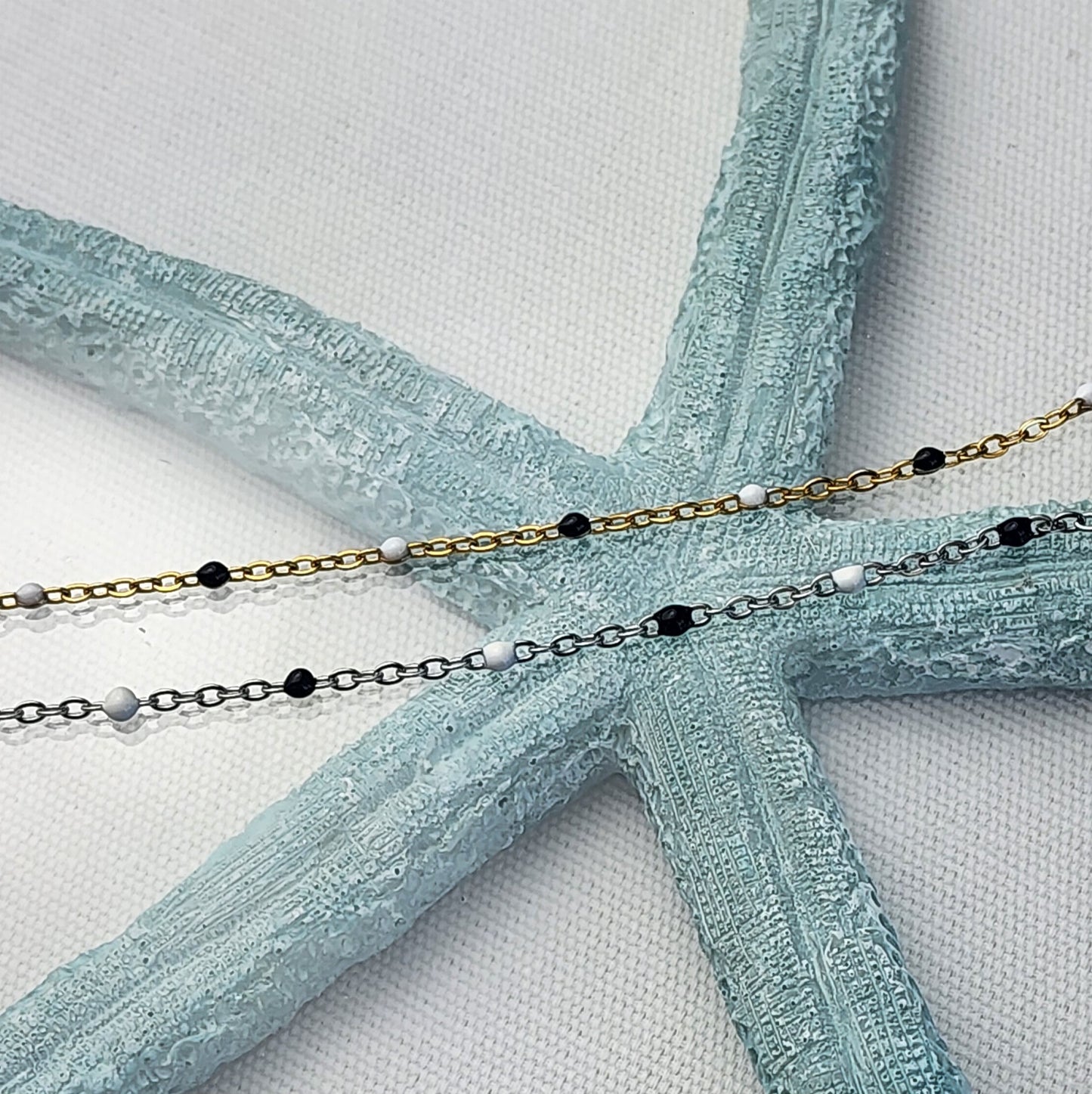 Black and White Enamel Chain multicolor bulk chain chain for permanent jewelry Supply wholesale bead and cable