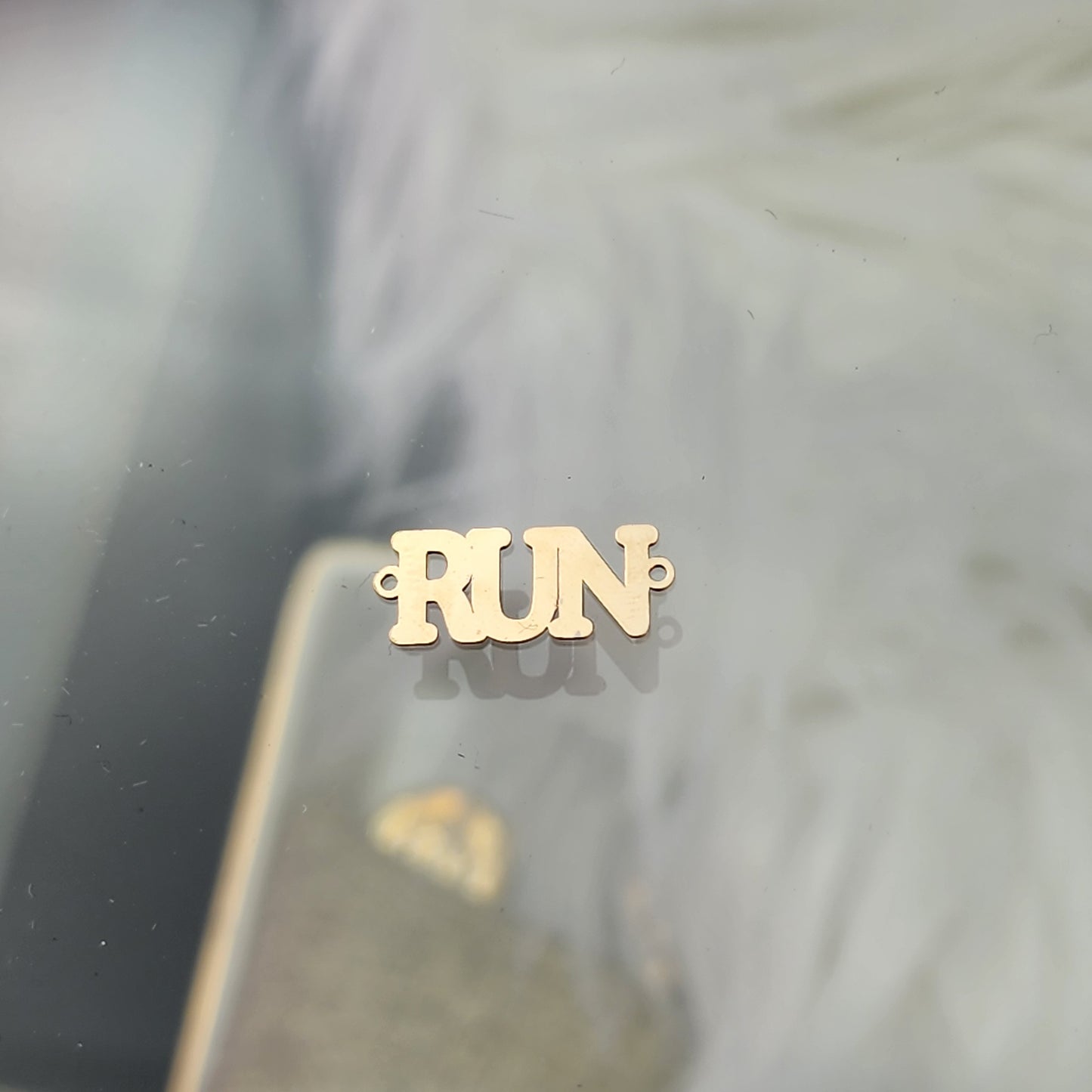 RUN Connector - Sterling Silver or 14k Gold Supplies for Permanent Jewelry Word Charm