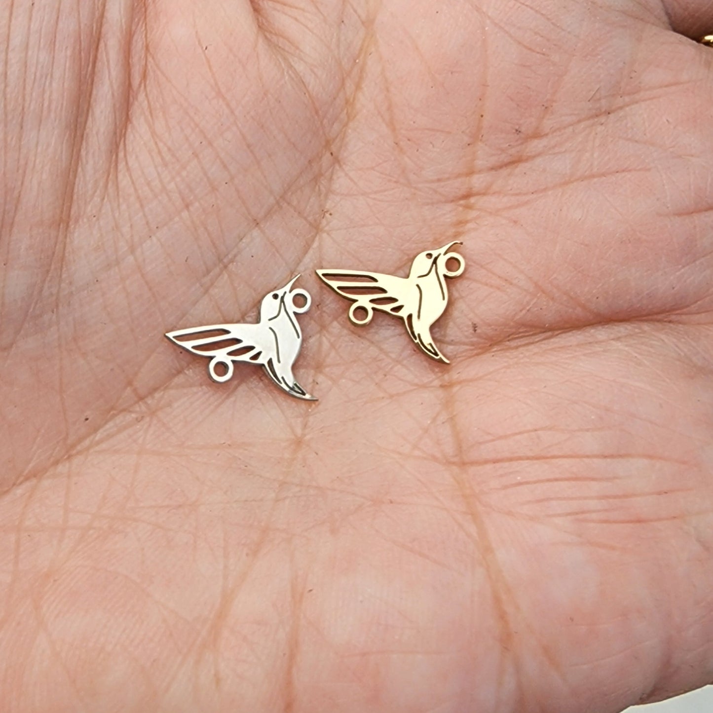 Hummingbird Connector - Sterling Silver or 14k Gold Supplies for Permanent Jewelry Word Charm