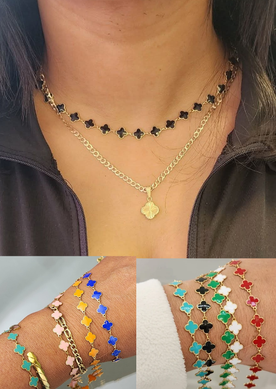 Enamel Clover Chain by the foot