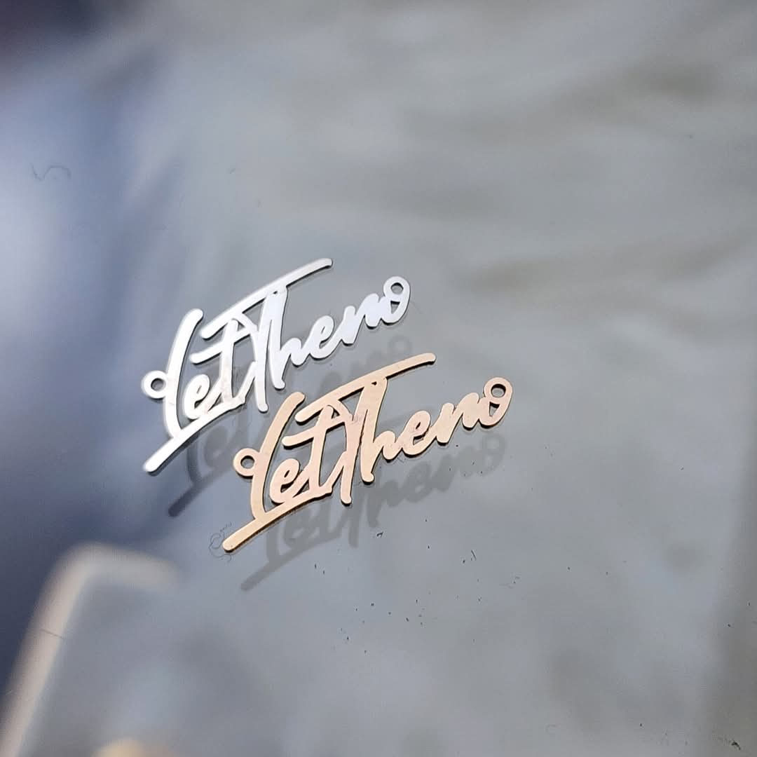 LET THEM Connector - Sterling Silver or 14k Gold Supplies for Permanent Jewelry Word Charm