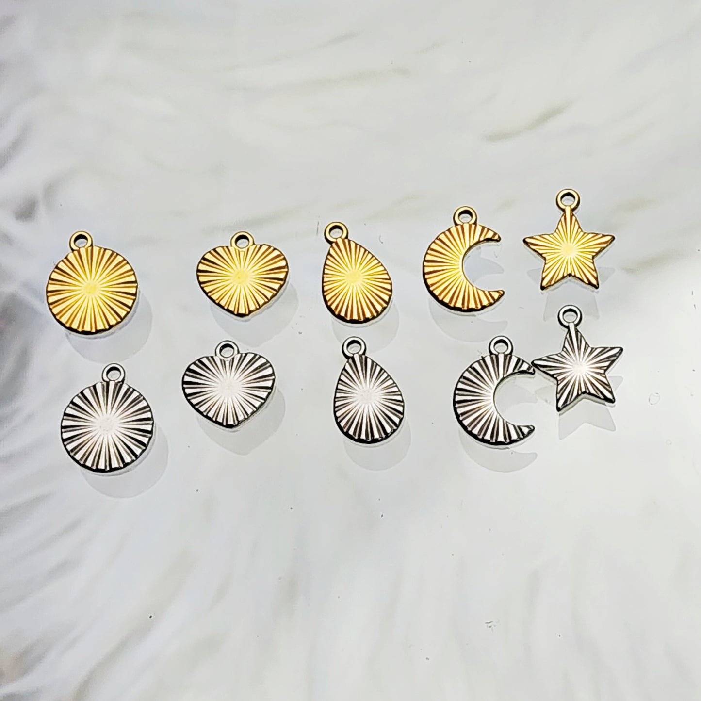 Star, heart, moon, circle or teardrop charm