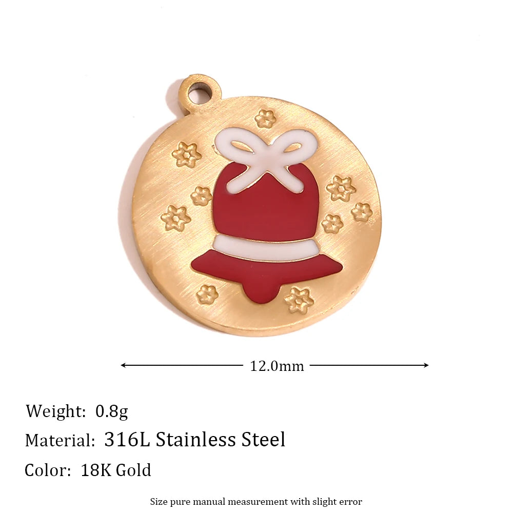 Christmas Charms Enamel PVD Ion Plated Stainless Tarnish and Water Resistant