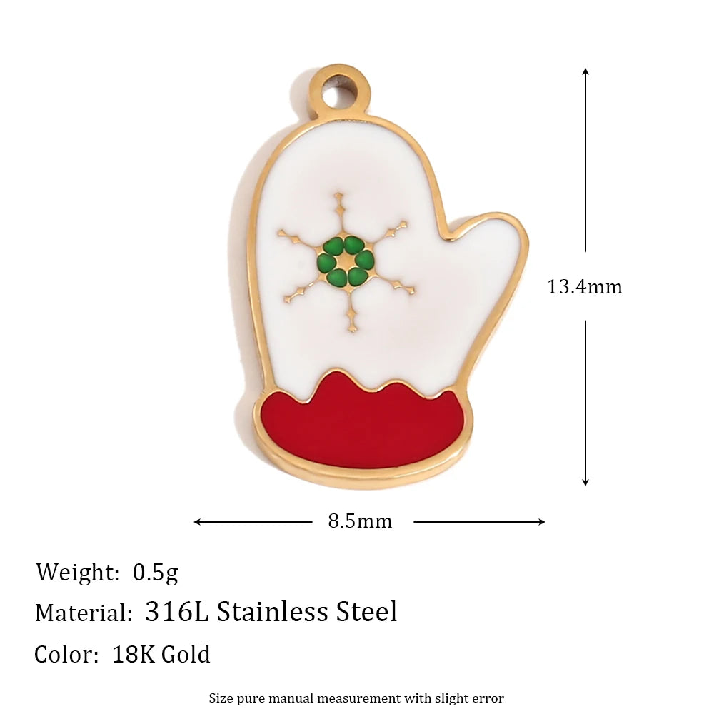 Christmas Charms Enamel PVD Ion Plated Stainless Tarnish and Water Resistant