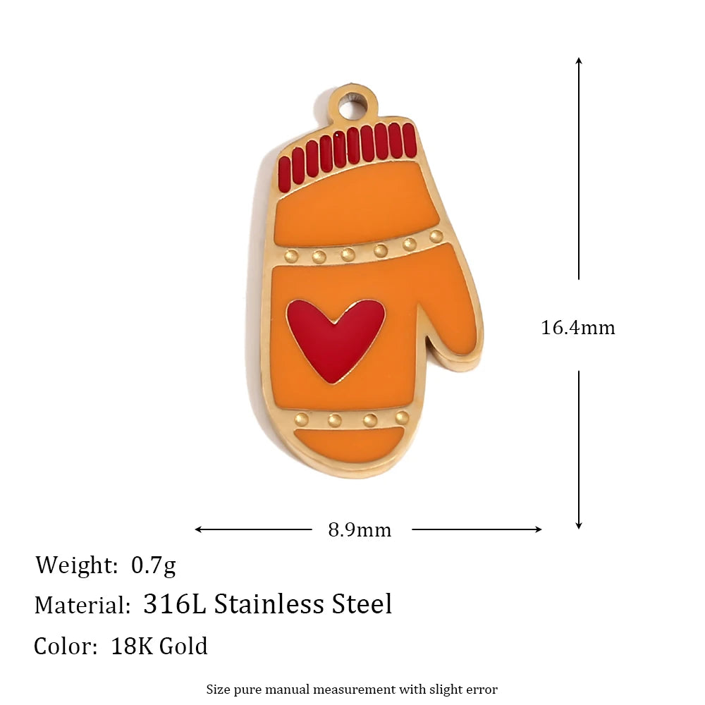Christmas Charms Enamel PVD Ion Plated Stainless Tarnish and Water Resistant