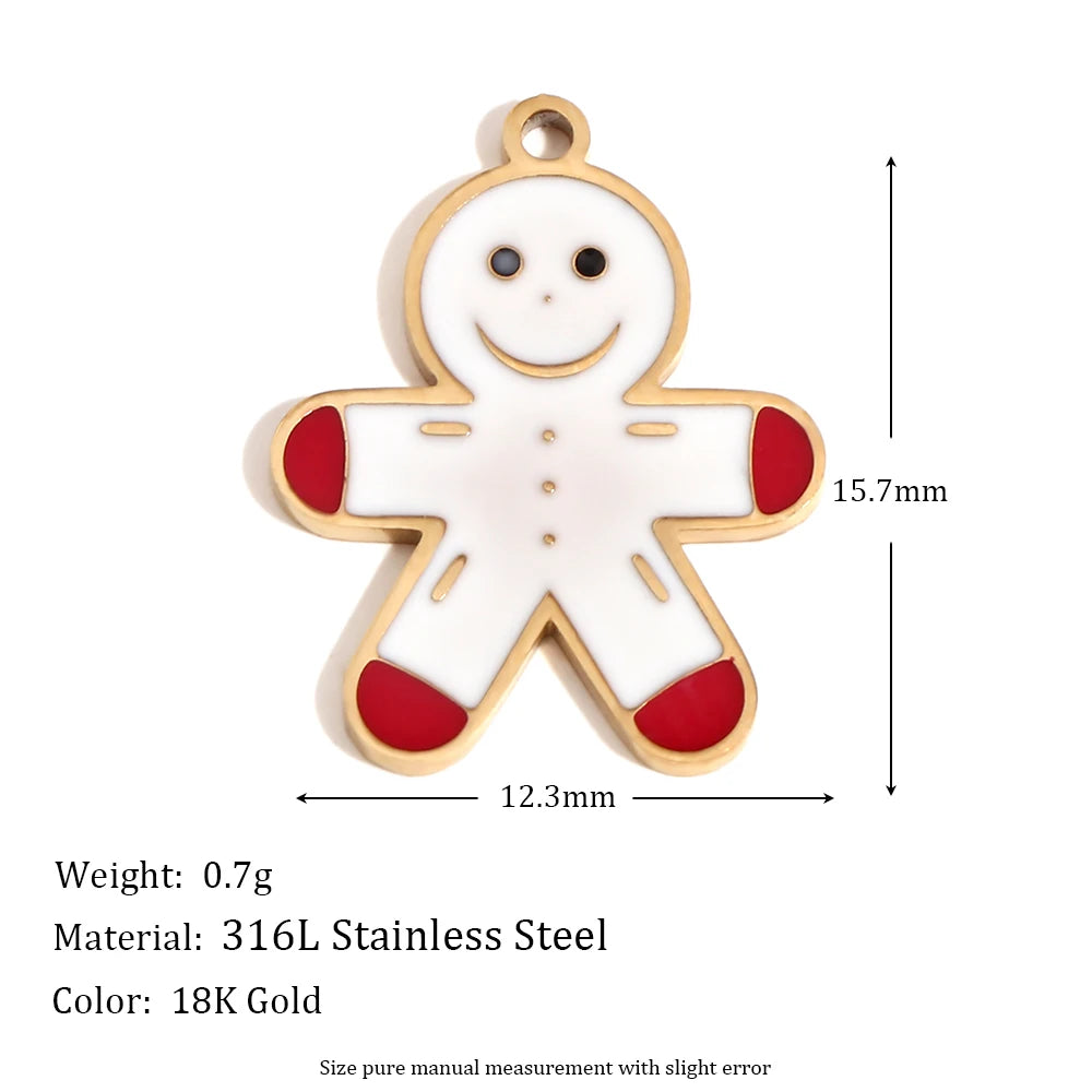 Christmas Charms Enamel PVD Ion Plated Stainless Tarnish and Water Resistant
