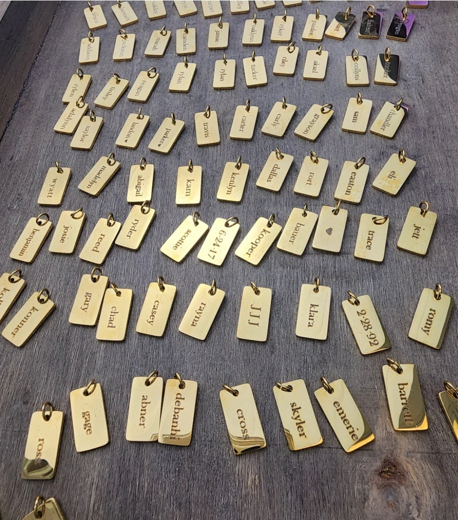 Small Blank Tag Stainless Steel Gold or Silver