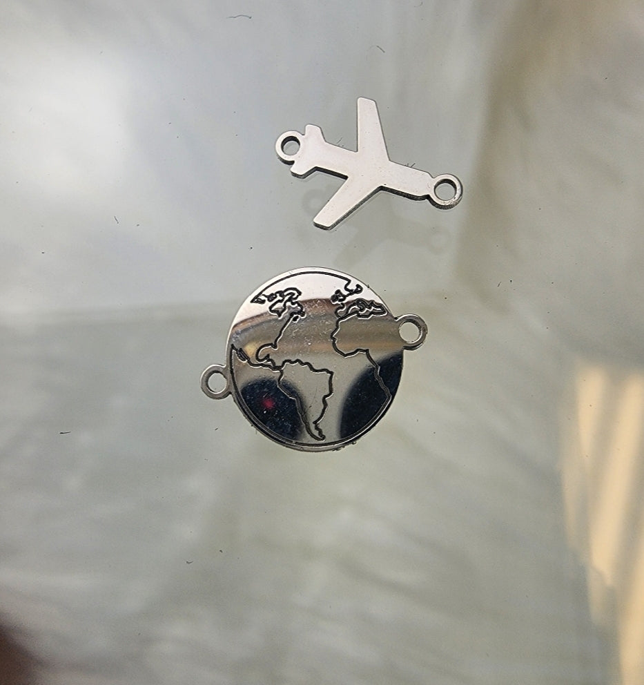 Earth World- Sterling Silver or 14k Gold Supplies for Permanent Jewelry Word Charm