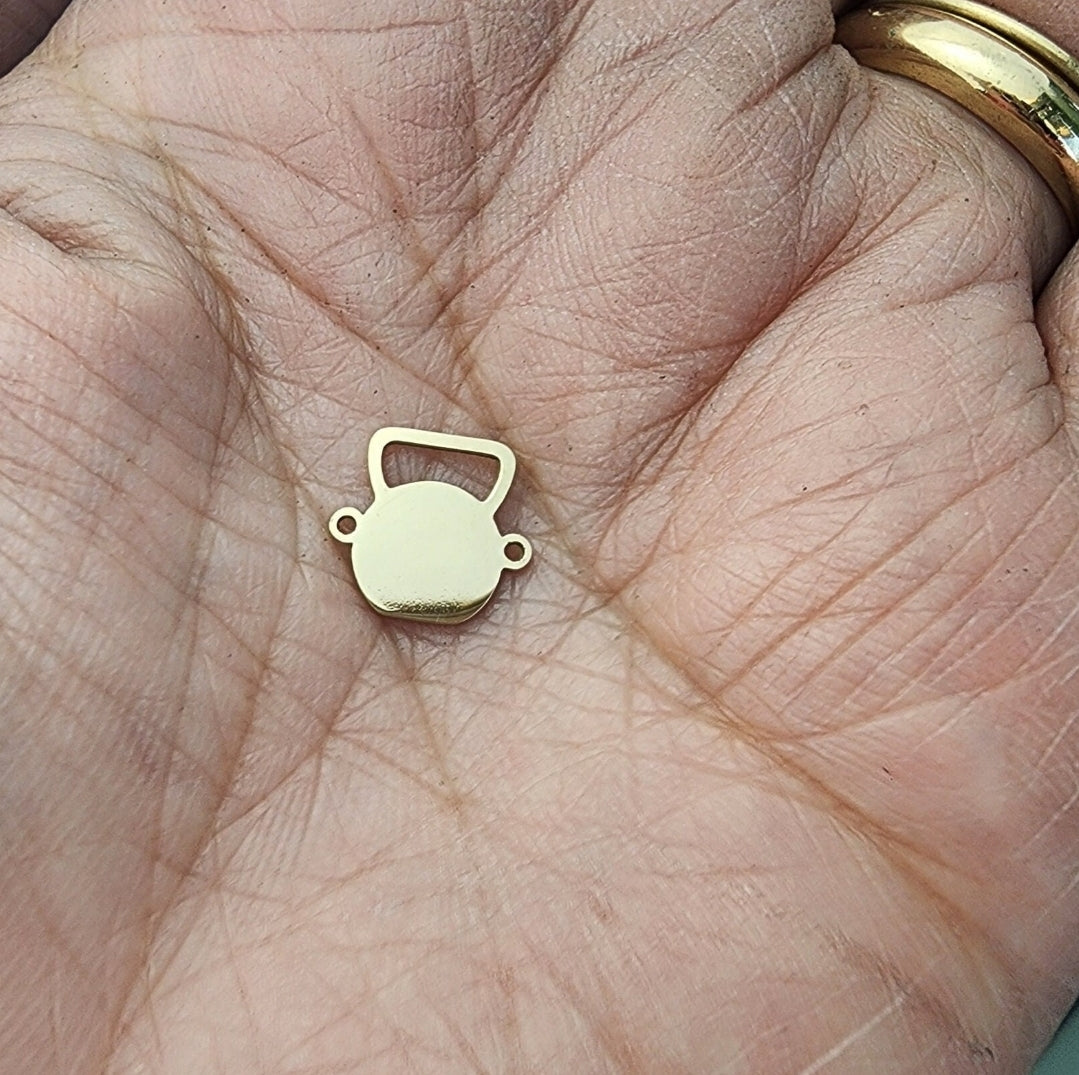Kettlebell Connector - Gold Filled, sterling silver or solid gold, permanent jewelry, Kansas City KC