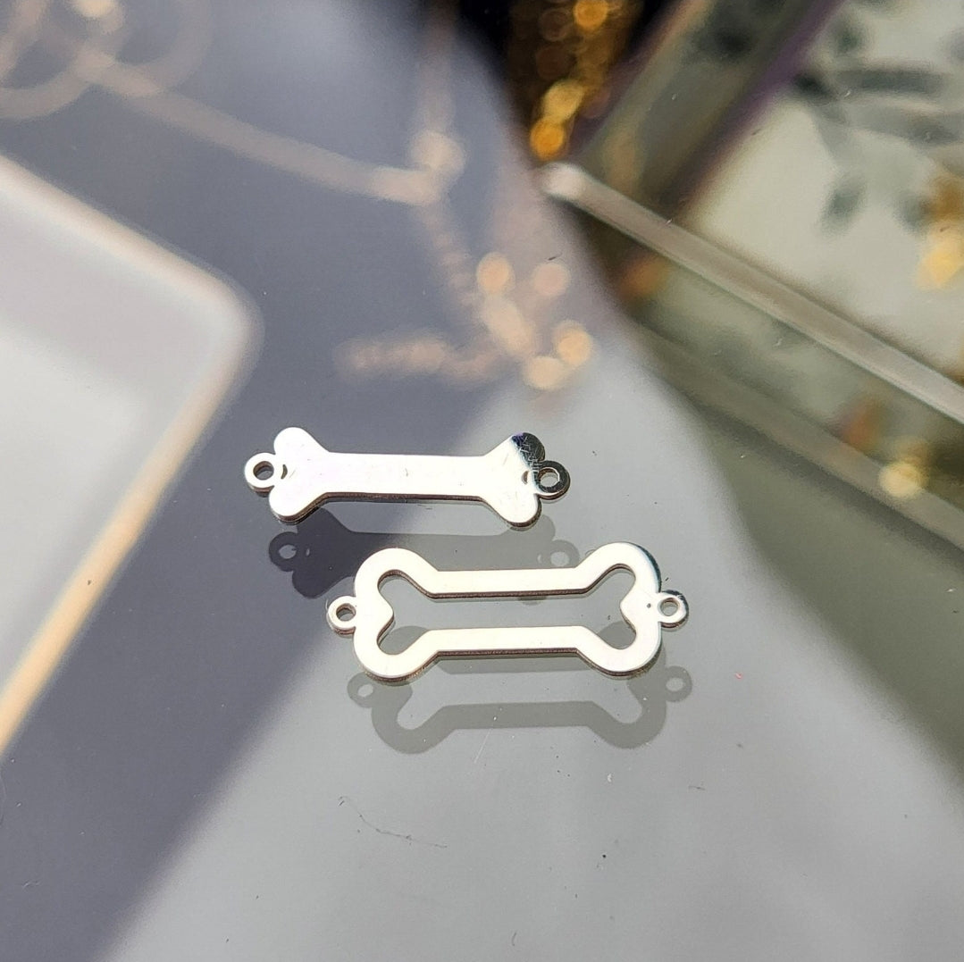 Dog Bone Connector - Sterling Silver or 14k Gold Supplies for Permanent Jewelry