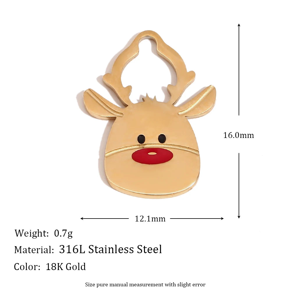 Christmas Charms Enamel PVD Ion Plated Stainless Tarnish and Water Resistant
