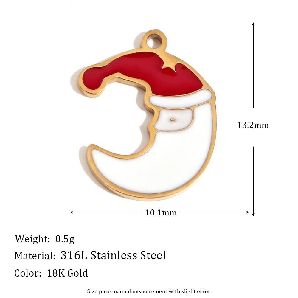Christmas Charms Enamel PVD Ion Plated Stainless Tarnish and Water Resistant