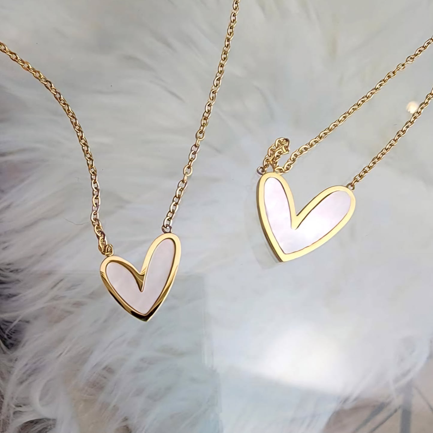 Pearl and Gold Heart Necklace