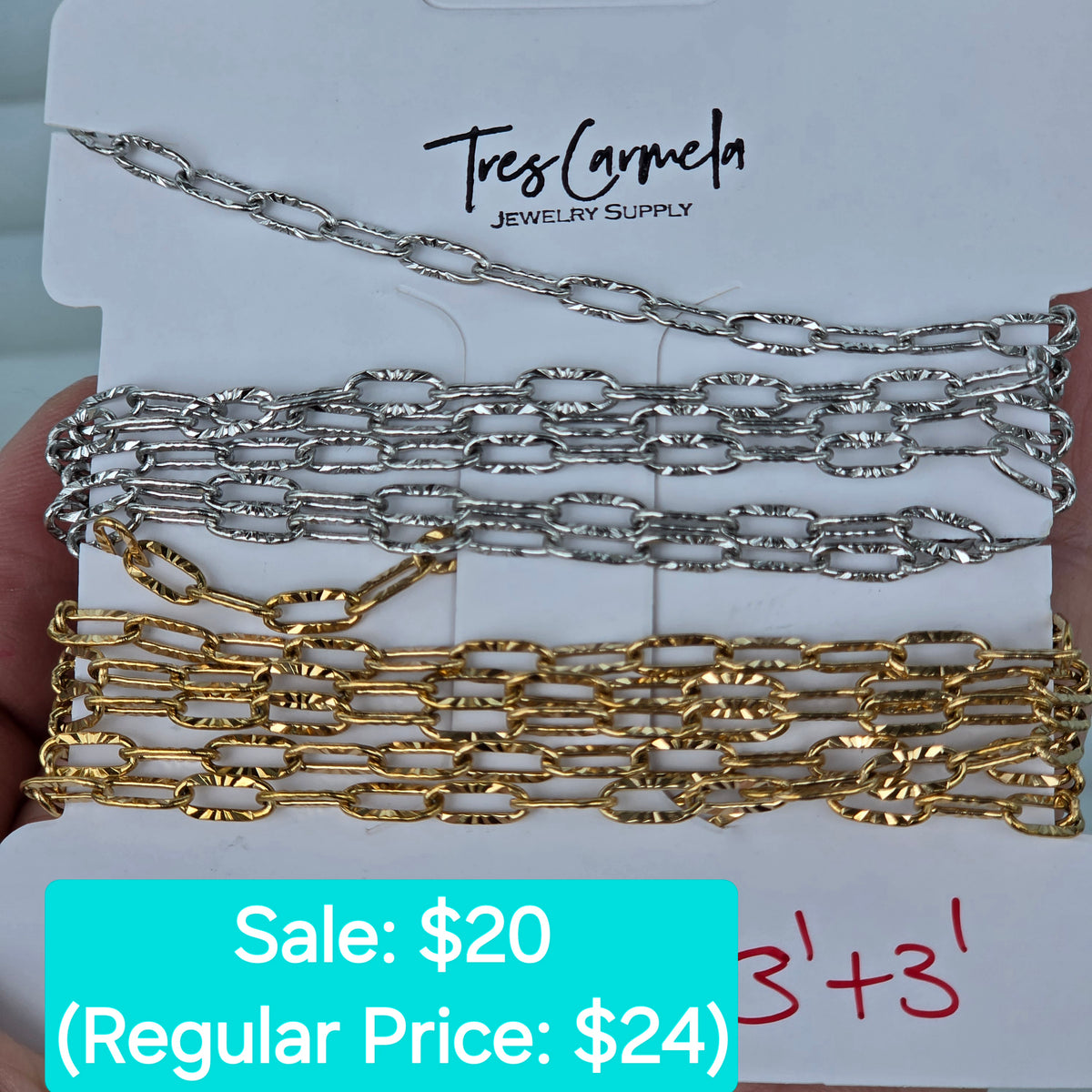 3.5 Textured Paperclip Chain Deal