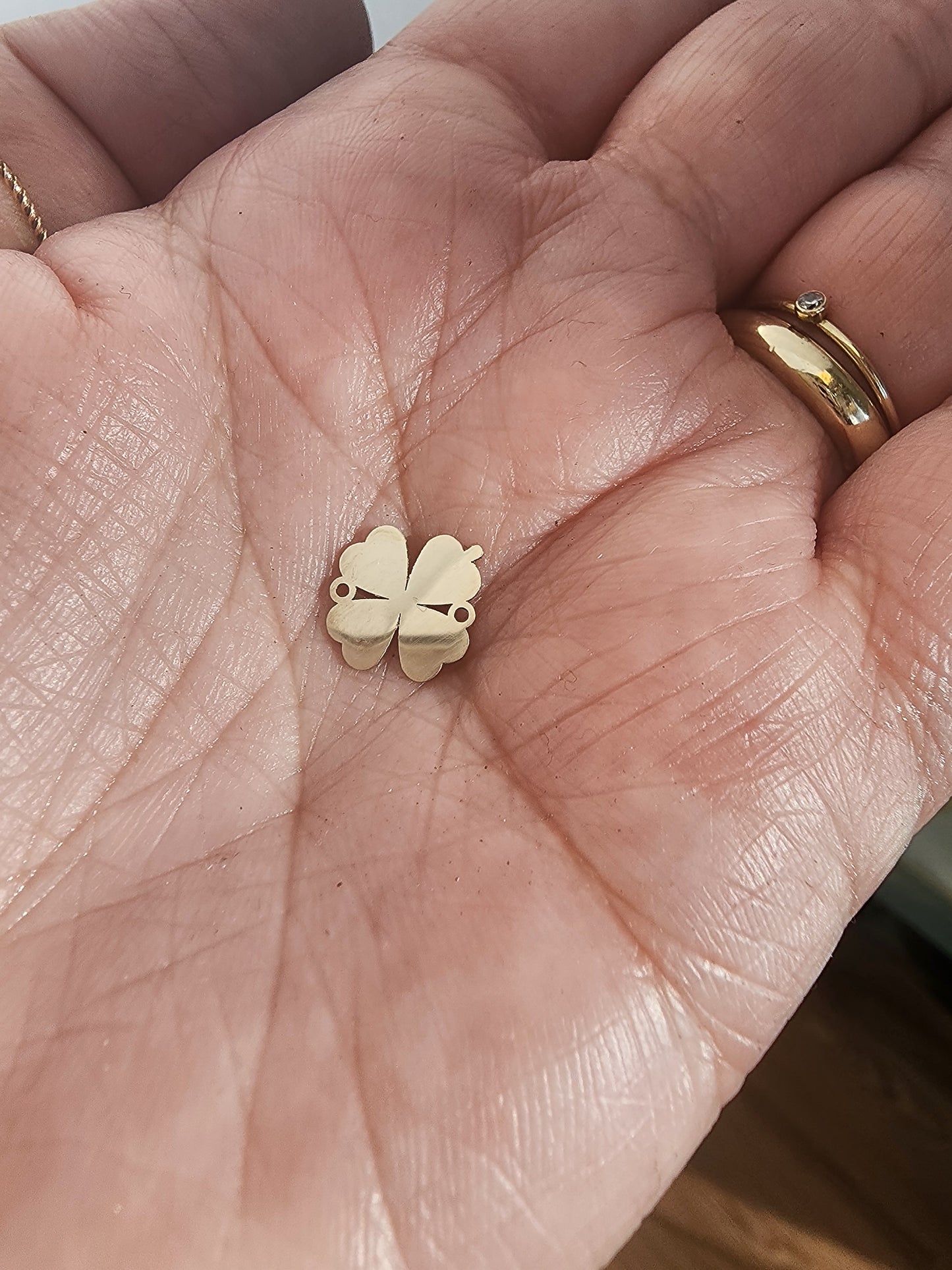 Shamrock Connector in Sterling Silver, Gold Filled Or Solid Gold