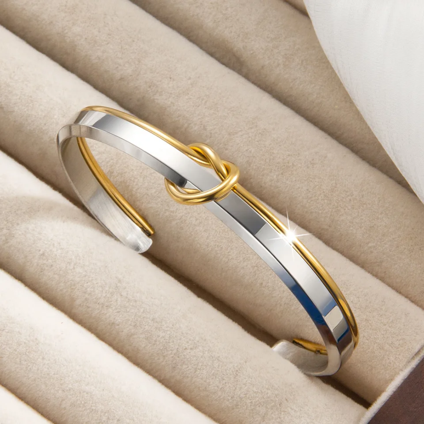 Bangle + Knot Bracelet Cuff