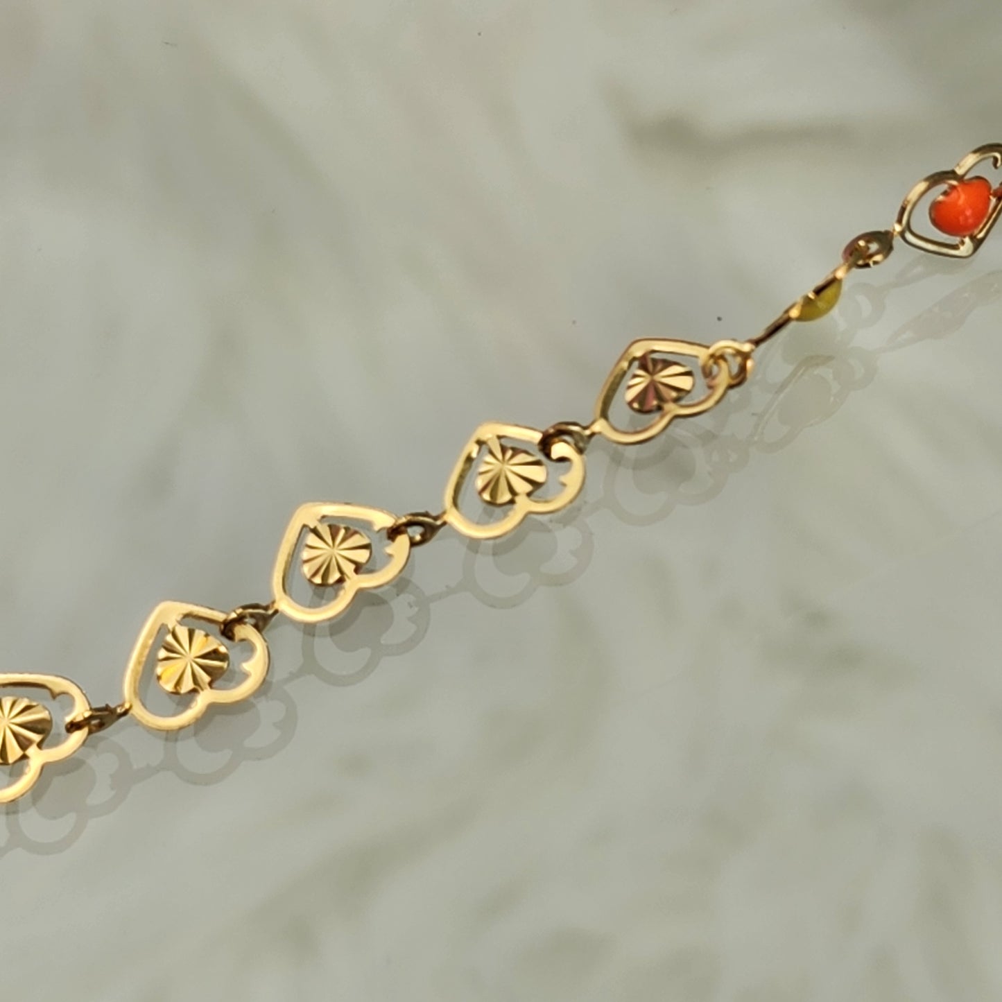 Heart Enamel Bead Chain by the foot