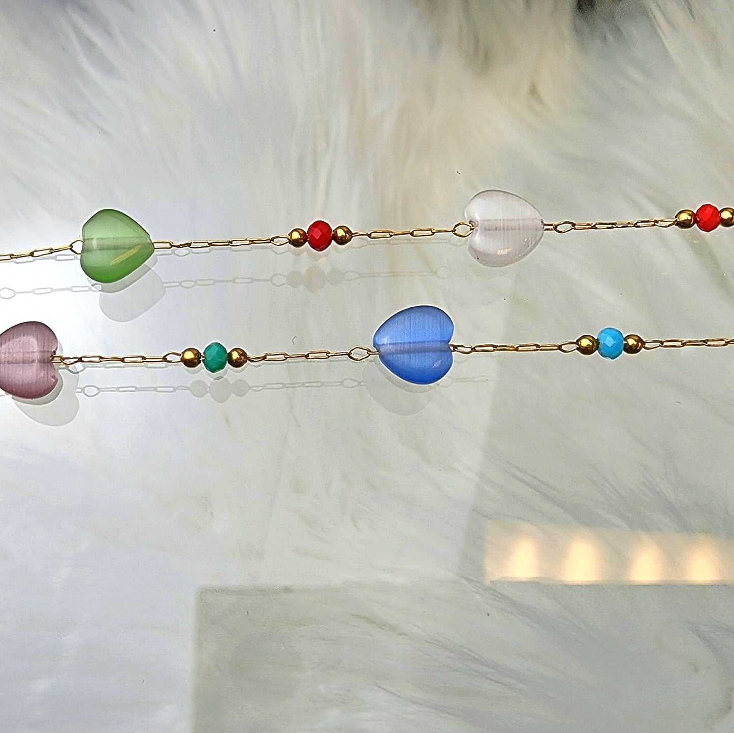 Sea Glass Heart Chain