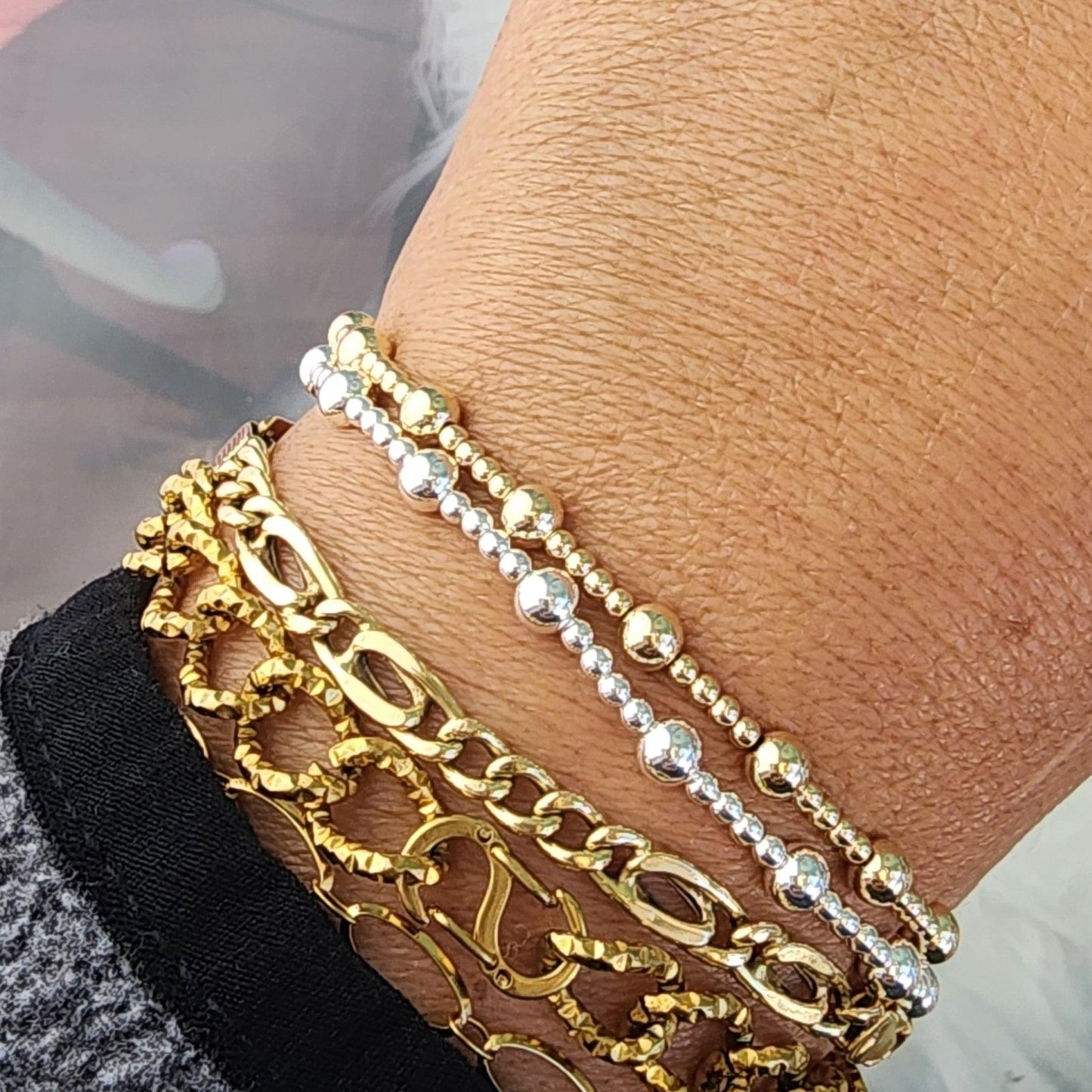 PREORDER: Dewdrop Bead Stretch Bracelet 14k Gold Filled or .925 Sterling Silver