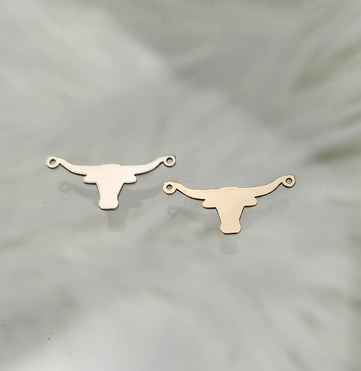 Longhorn Texas Connector - Sterling Silver or 14k Gold Supplies for Permanent Jewelry Word Charm Pawprint