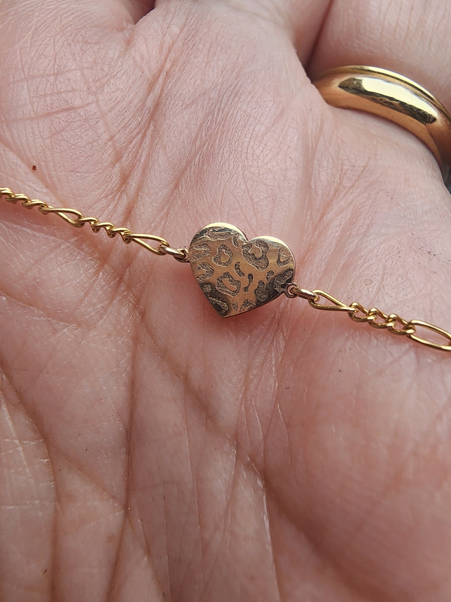 Gold Filled Animal Print Heart Connector - Sterling Silver or 14k Gold Supplies for Permanent Jewelry Cheetah Leopard print