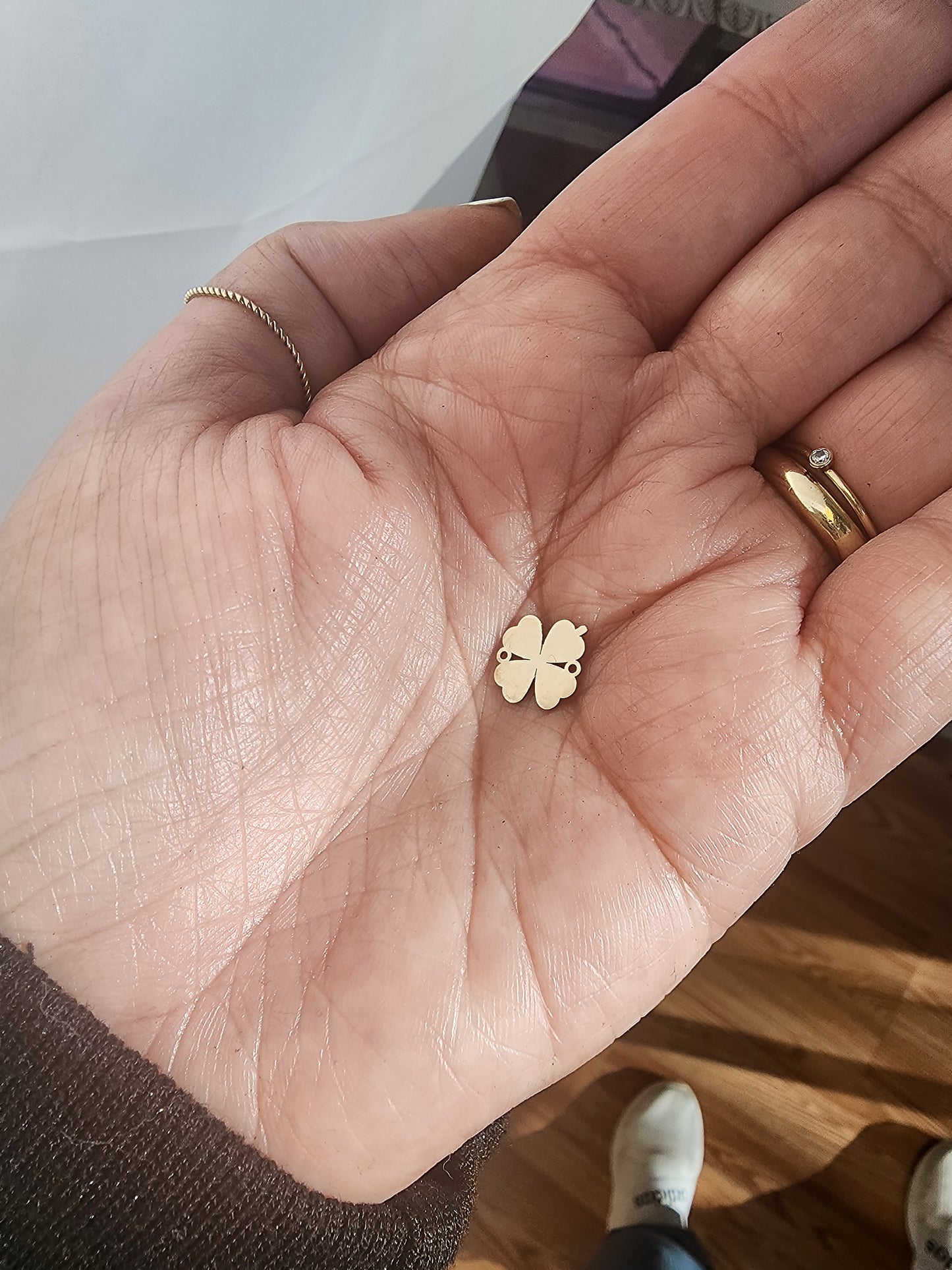 Shamrock Connector in Sterling Silver, Gold Filled Or Solid Gold