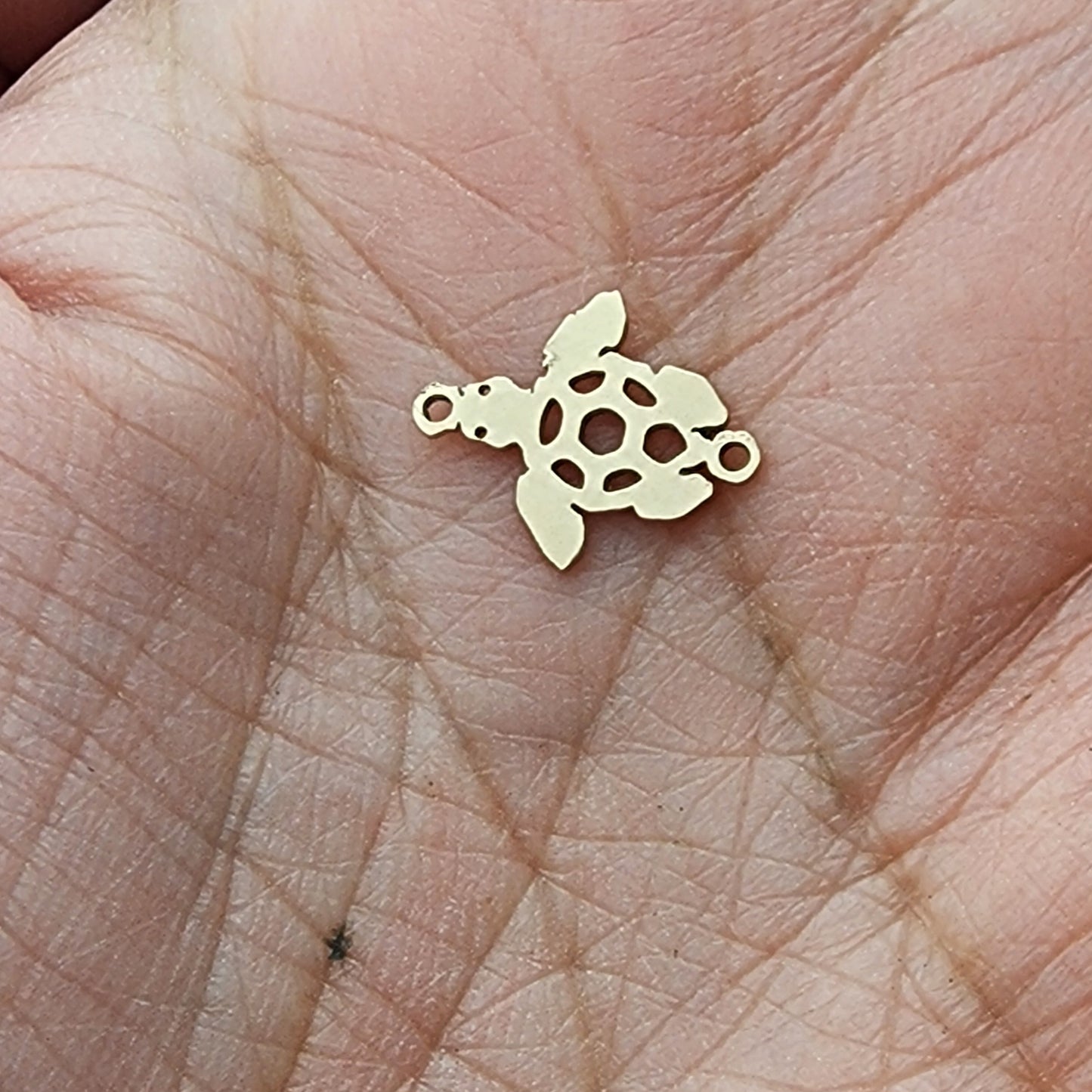 Gold Filled Turtle Connector - Sterling Silver or 14k Gold Supplies for Permanent Jewelry Charm