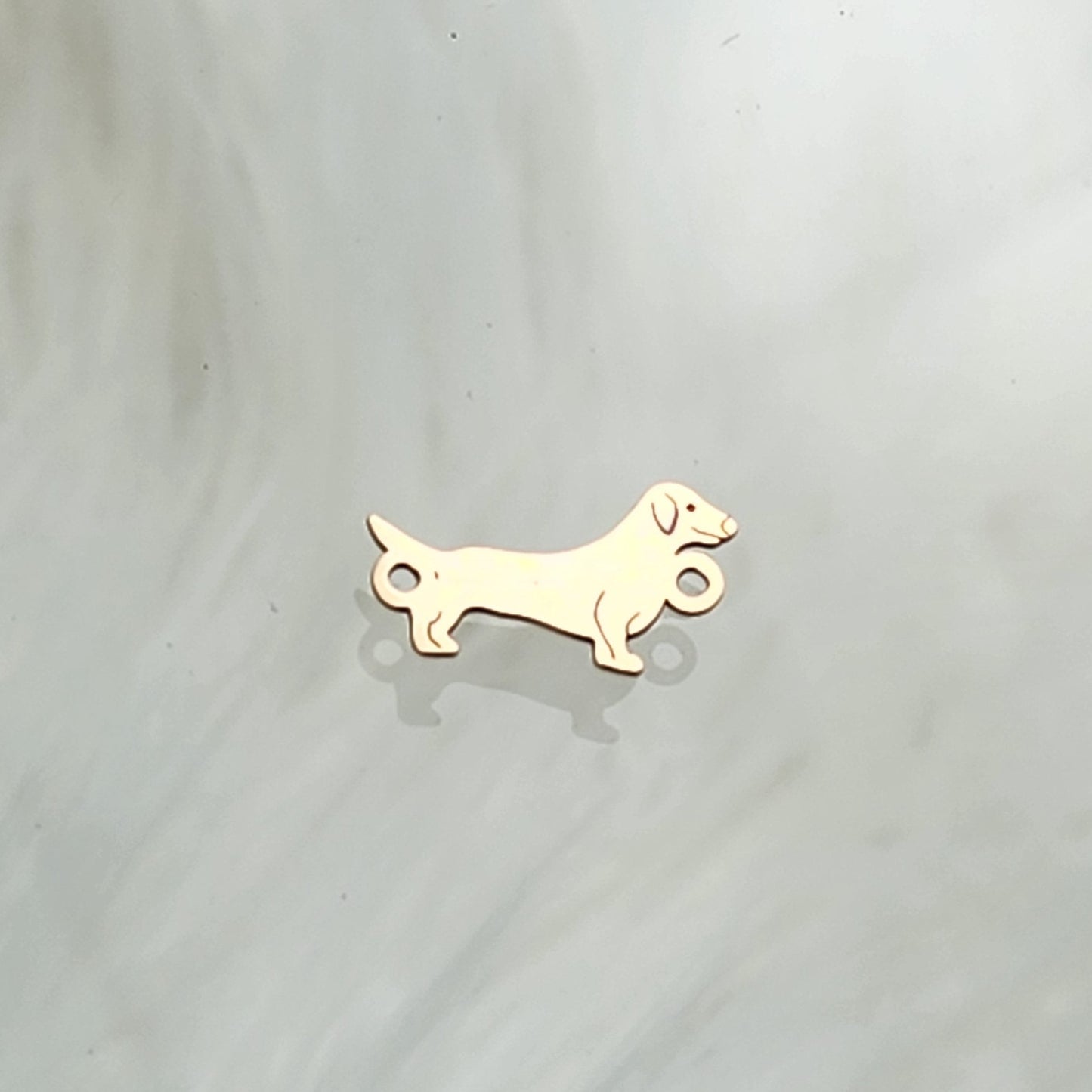 Dachshund Connector, Gold Filled Permanent Jewelry Connector Connector - Sterling Silver, Gold Filled or 14k Gold
