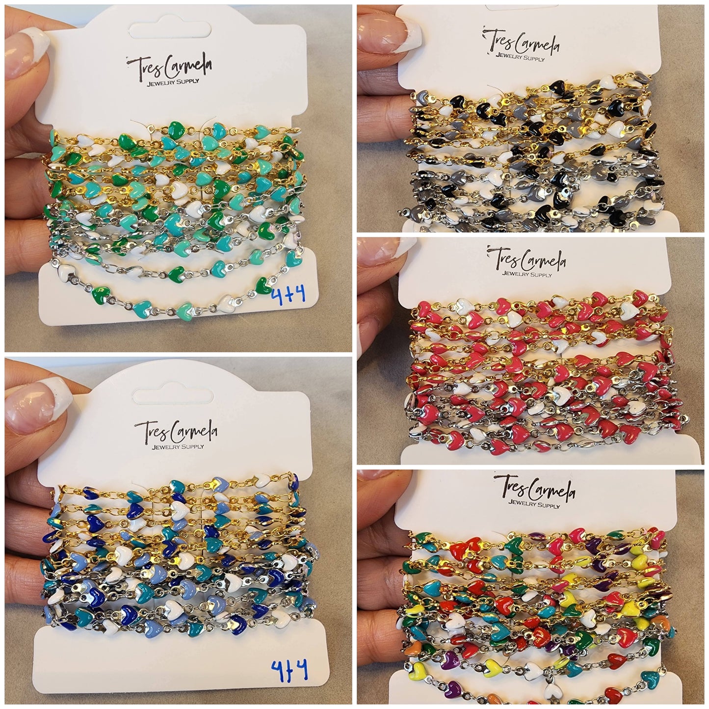 Enamel Heart Chain Pack