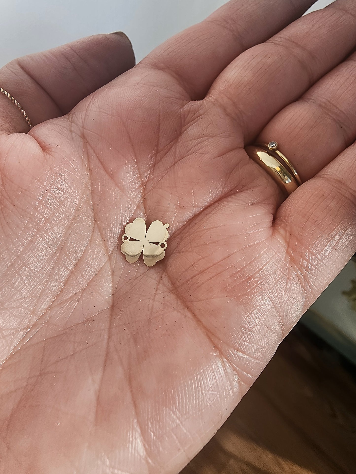Shamrock Connector in Sterling Silver, Gold Filled Or Solid Gold