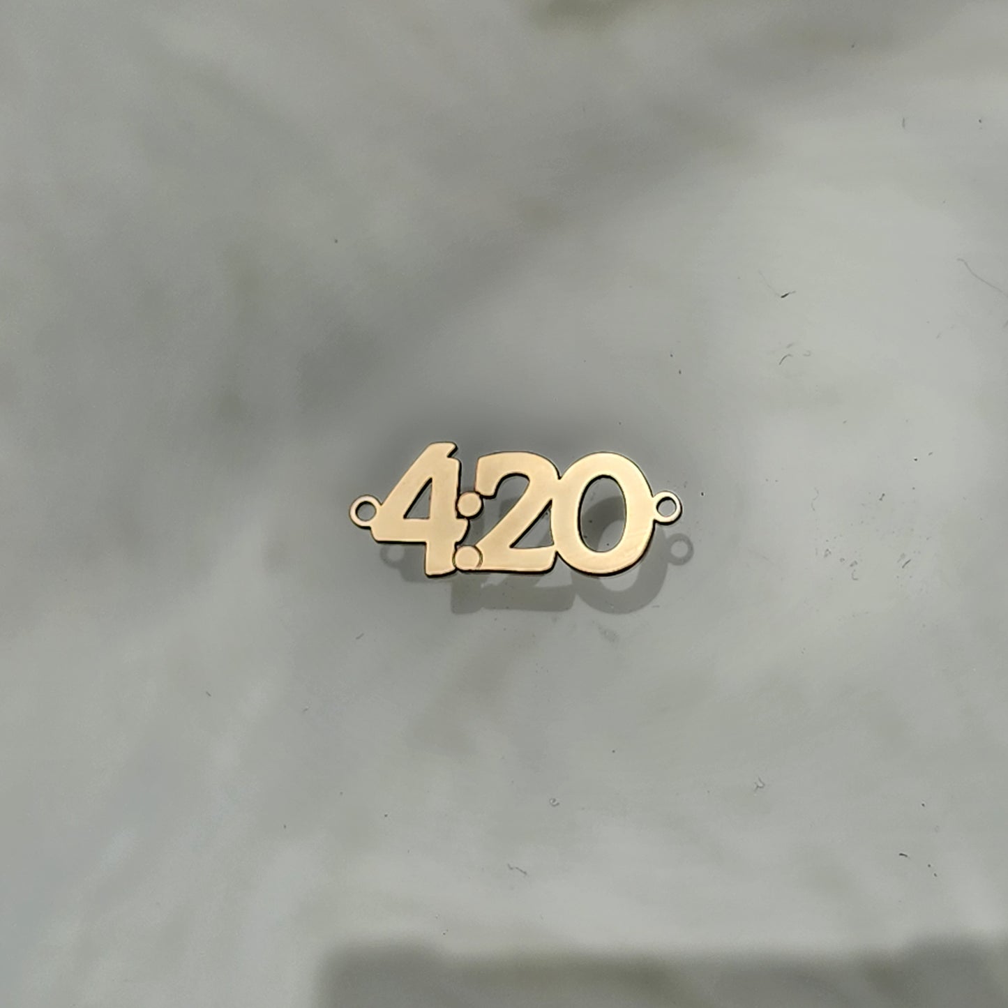 4 20 Connector - Sterling Silver or 14k Gold Supplies for Permanent Jewelry Word Charm
