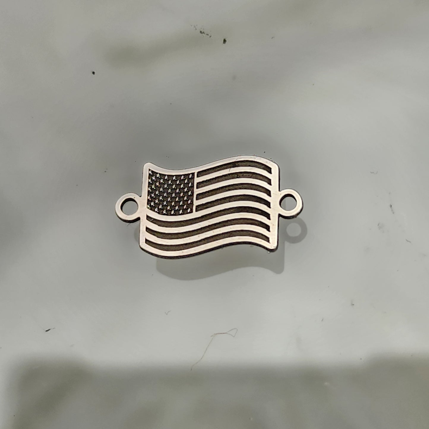 American Flag Connector - Sterling Silver or 14k Gold Supplies for Permanent Jewelry Word Charm