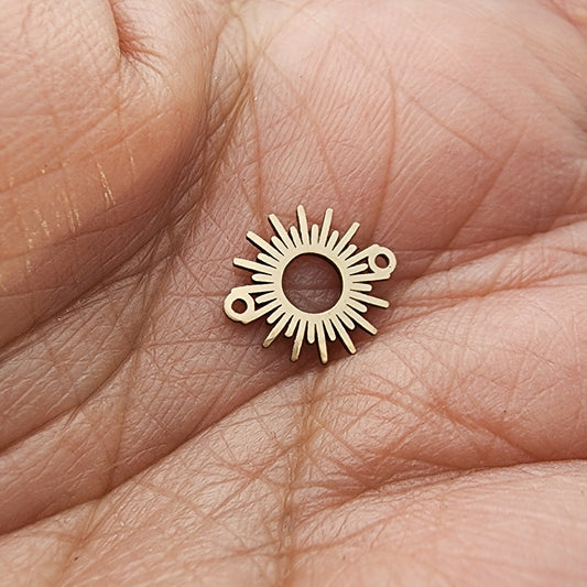 Sun Burst Connector, Gold Filled, Sterling Silver, 14k or 10k Gold