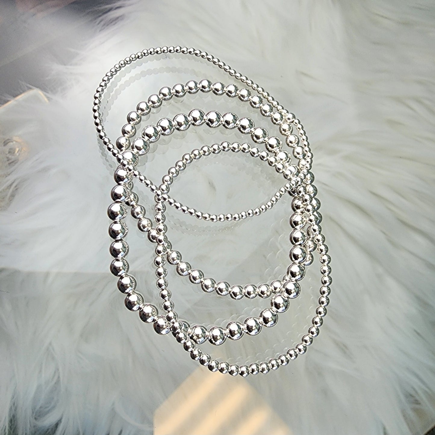PREORDER: Stretch Bead Gold Filled or Sterling Silver Bracelet