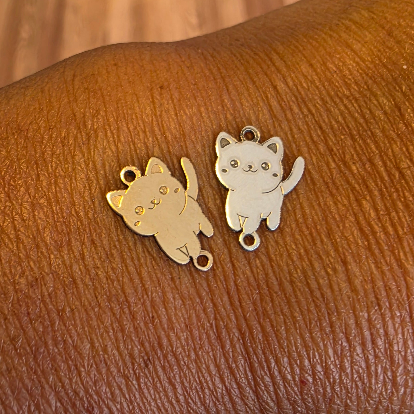 Cat Connector in Gold Filled or Sterling Silver