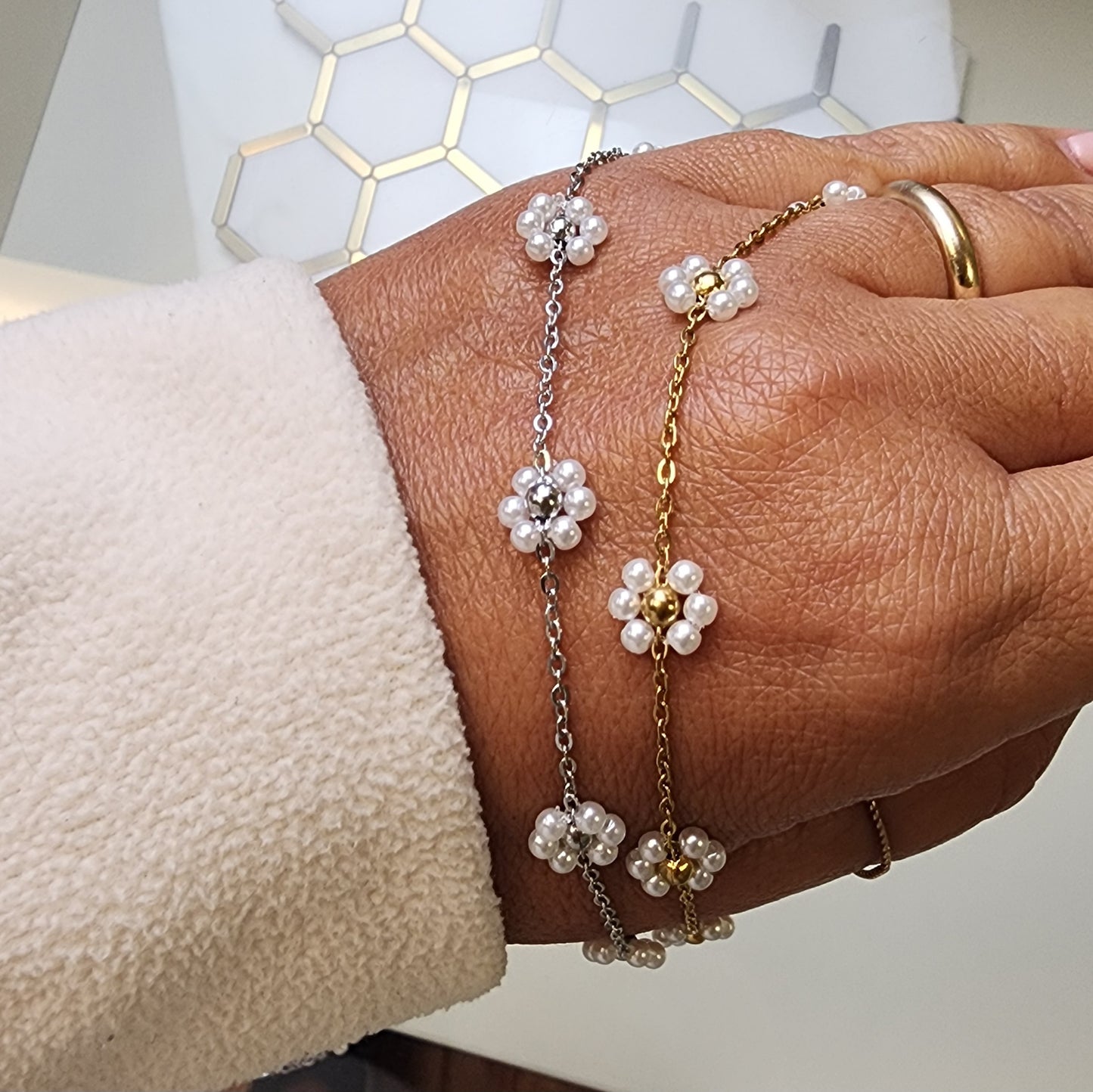 Flower Pearl chain by the foot