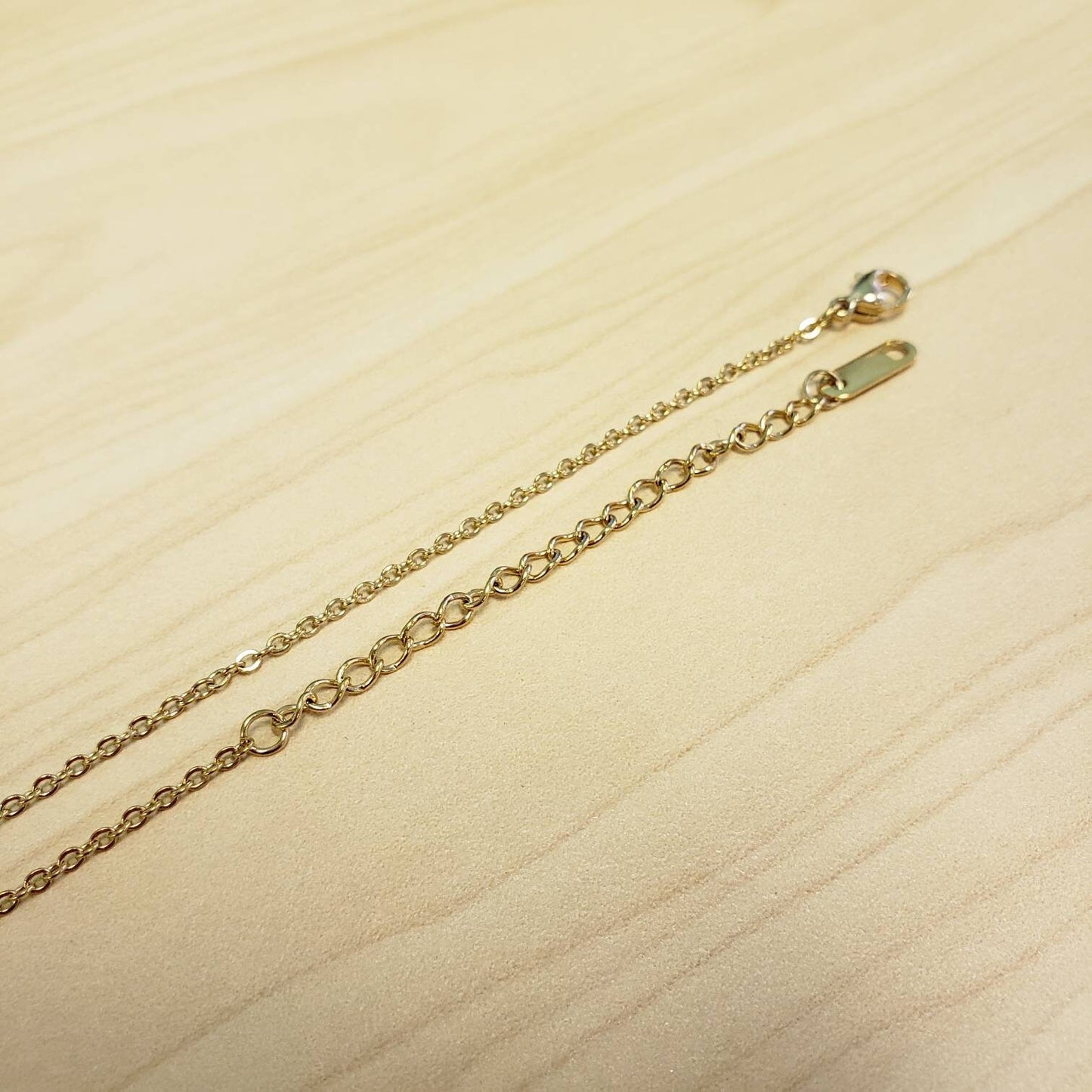 Gold cable chain, high quality does not tarnish or change colors with extender diy, wholesale supply