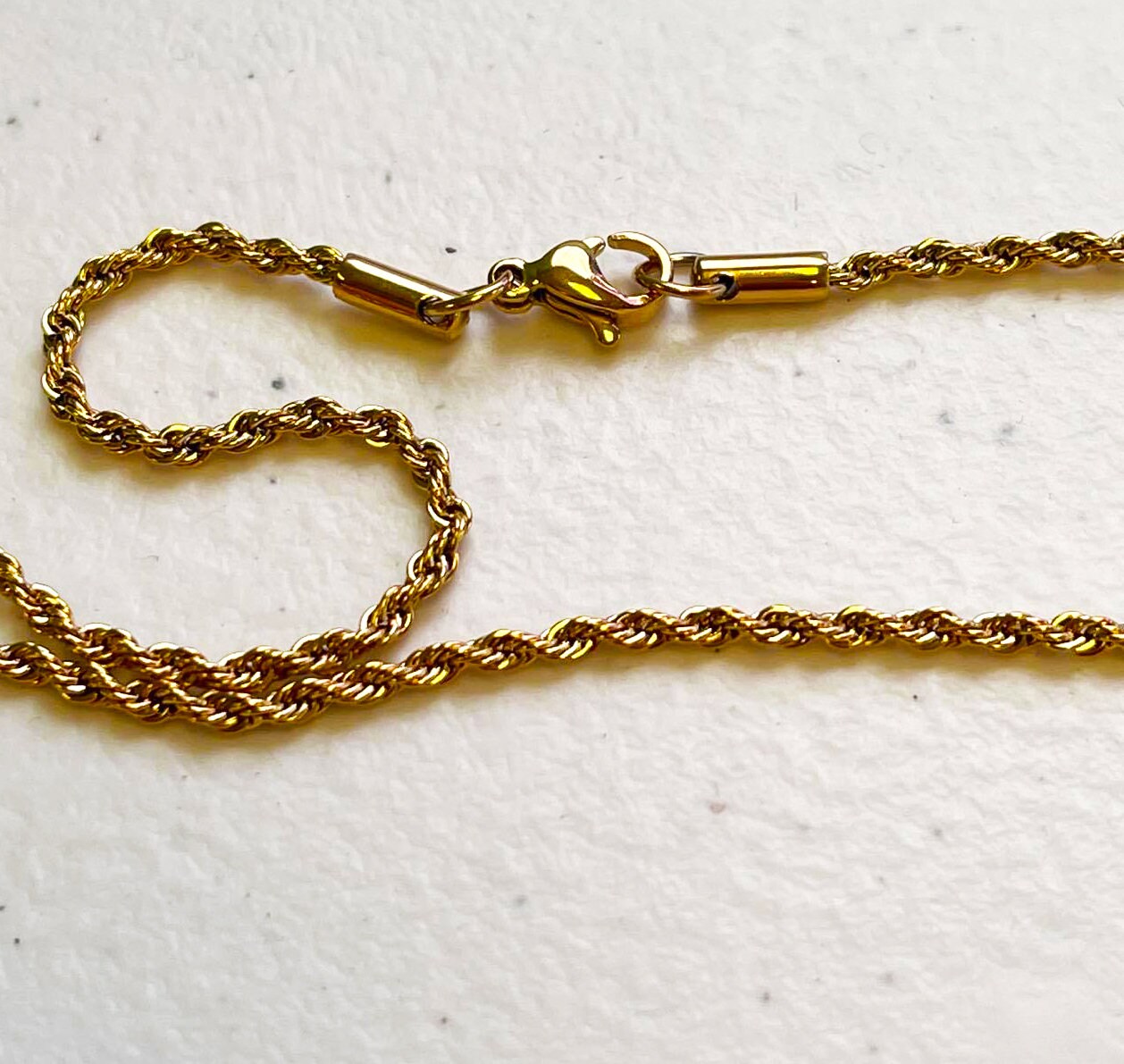 2 mm Gold Cord Twisted Chain -18" Long Gold Cord Chain - Wholesale - Bulk Chain Supply For Jewelry Making - DIY