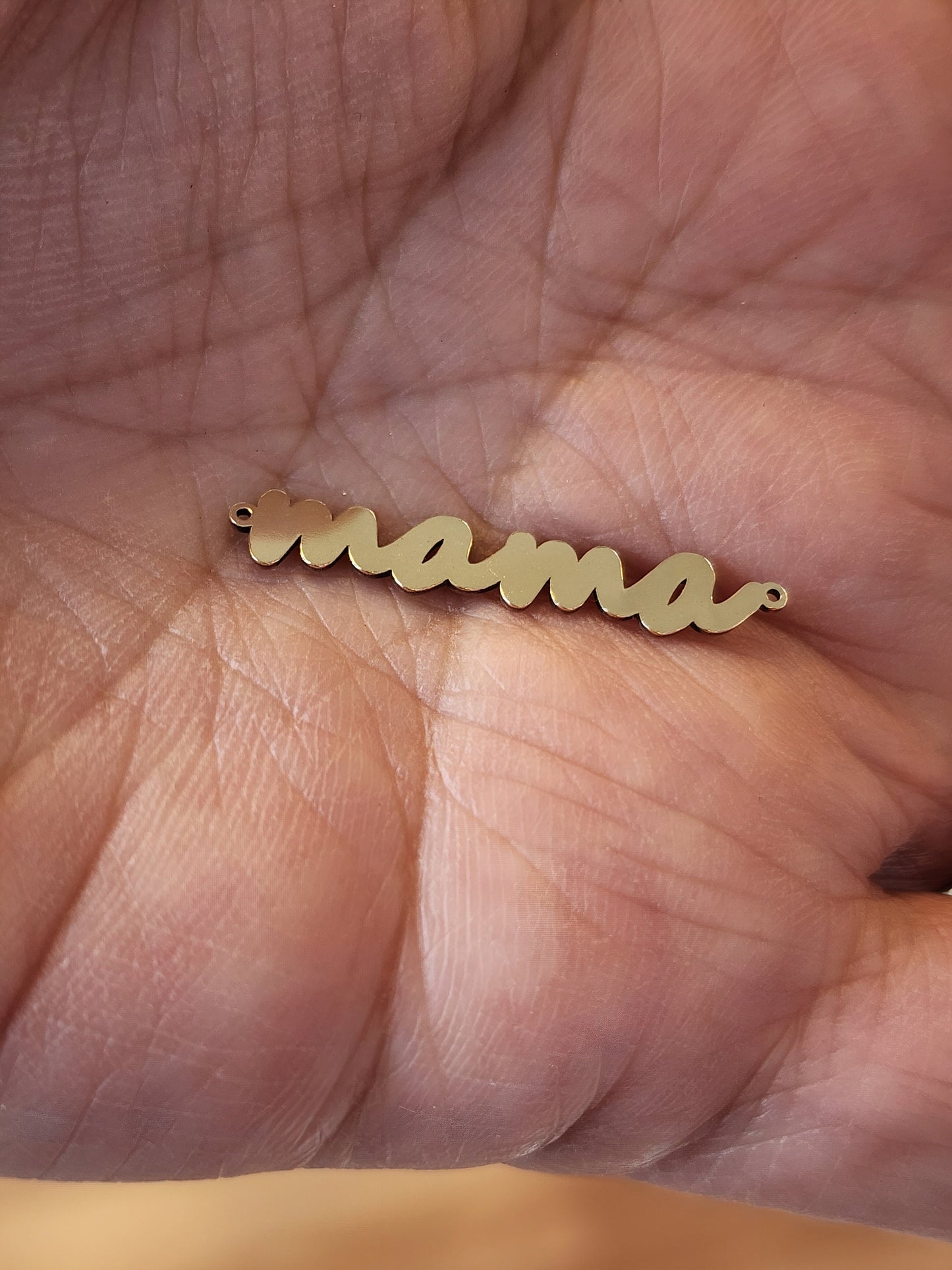 Gold Filled Mama Connector - Sterling Silver or 14k Gold Supplies for Permanent Jewelry Word Charm