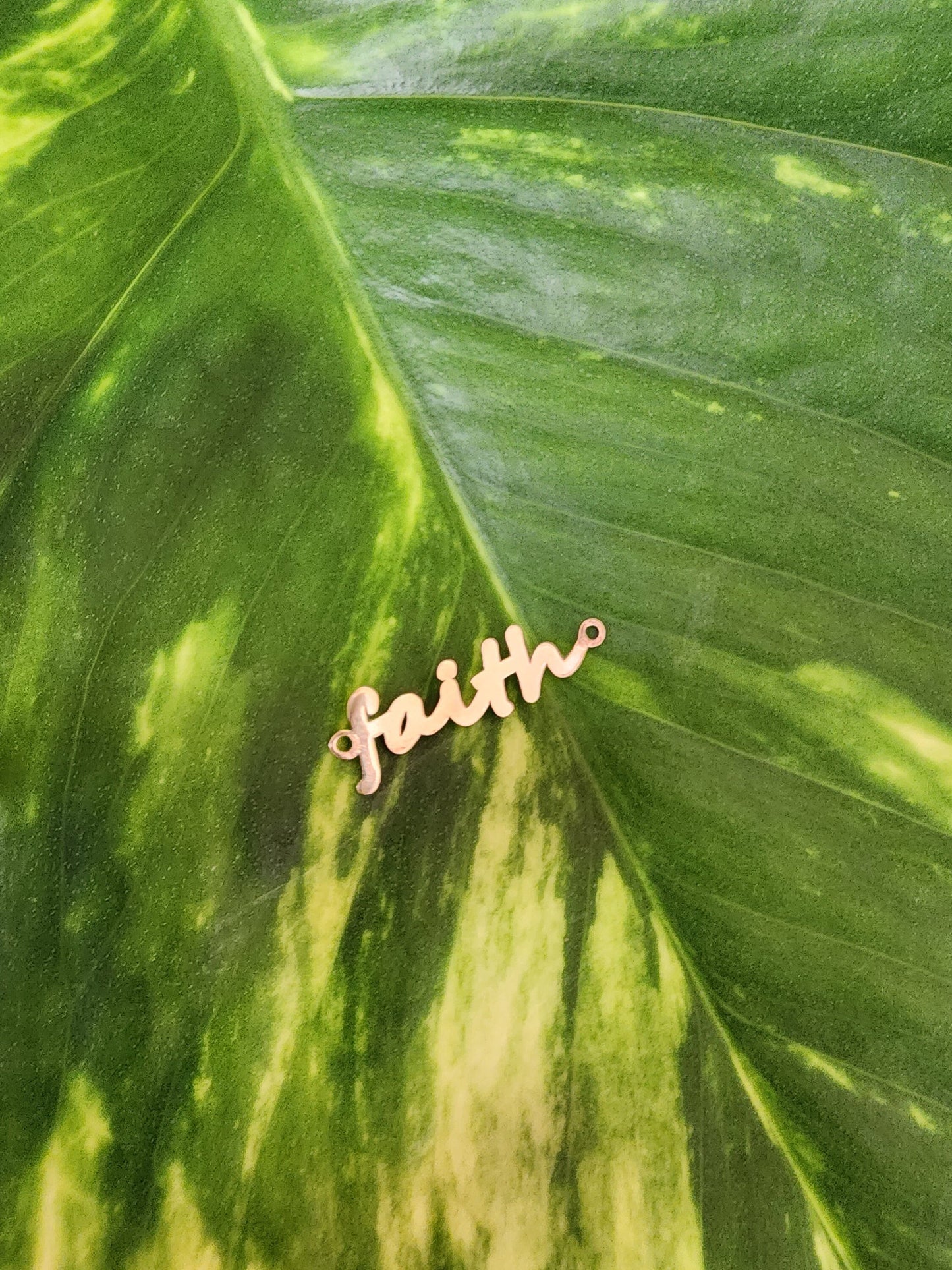 Gold Filled Faith Connector - Sterling Silver or 14k Gold Supplies for Permanent Jewelry Word Charm