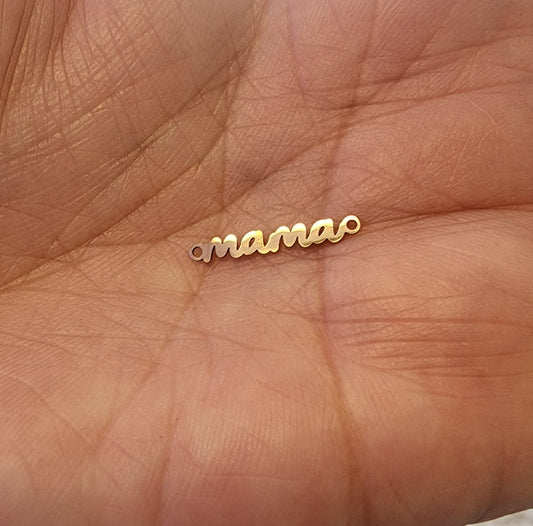 Gold Filled Mini Mama Connector - Sterling Silver or 14k Gold Supplies for Permanent Jewelry Word Charm