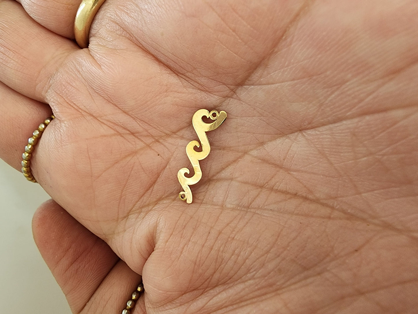 gold filled wave connector - beach ocean charm- high quality for permanent jewelry Supply, supplies, wholesale, bulk